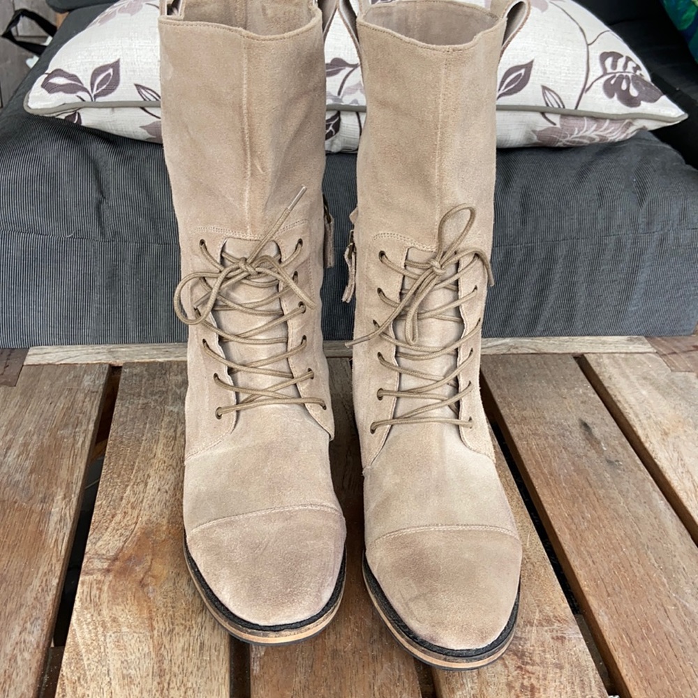 Chocolat Blu suede mid calf boots 38